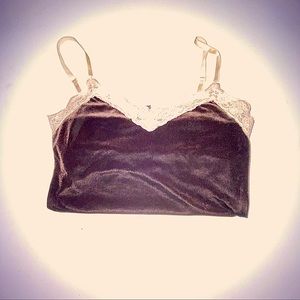 An original vintage brown lace lingerie top